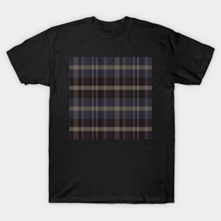 Dark Academia Aesthetic Iagan 1 Hand Drawn Textured Plaid Pattern T-Shirt